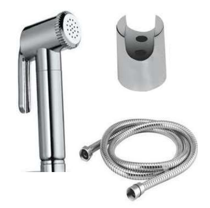 ROUND MEDIUM ABS HEALTH FAUCET WITH SILVER SHOWER TUBE