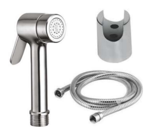 BRASS MEDIUM HEALTH FAUCET WITH FULL CP SHOWER TUBE